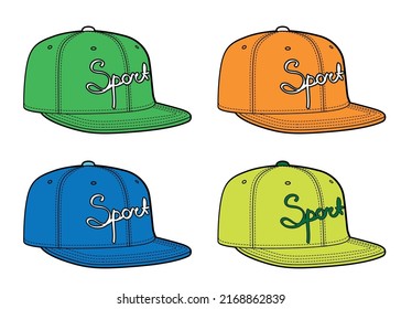 Set of hip hop cap different colours