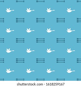 Set Hipster arrows and Flying duck on seamless pattern. Vector