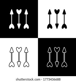 Establece el icono de flechas Hipster aislado en fondo blanco y negro. Vector