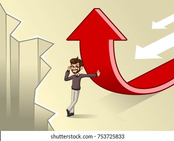 Set of hipster businessman change of a direction concept, isolated against cream background.