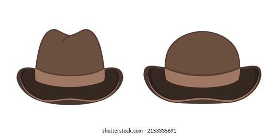 Set of hipster hats vector illustration
