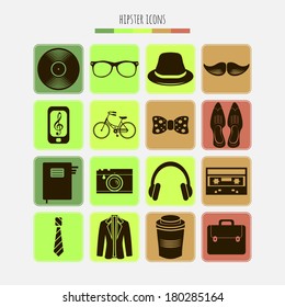 Set of hipster icons