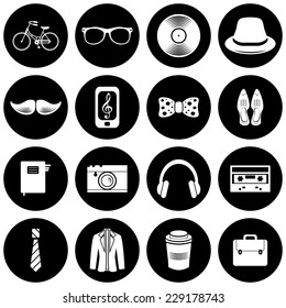 Set of hipster icons