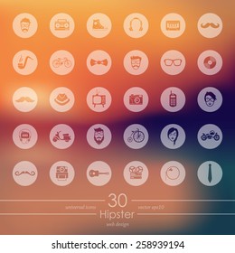Set of hipster icons