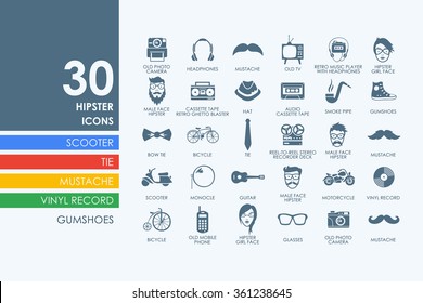 Set of hipster icons