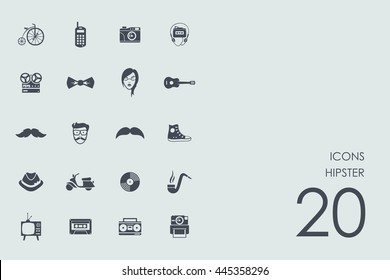 Set of hipster icons