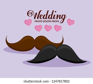 set of hipster moustache accessories