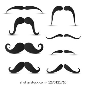 Set of hipster mustache
