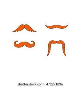 Set of hipster mustache.