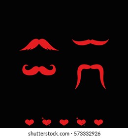 Set of hipster mustache.