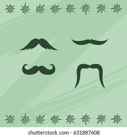 Set of hipster mustache.