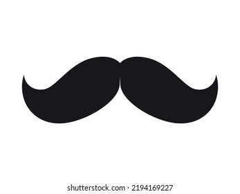 Set of Hipster Mustache icon. Barber symbol silhouette isolated on white background. 
Concept of barbershop, party, man's holiday. Vector illustration for Website page and mobile app design. 
