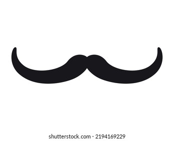 Set of Hipster Mustache icon. Barber symbol silhouette isolated on white background. 
Concept of barbershop, party, man's holiday. Vector illustration for Website page and mobile app design. 

