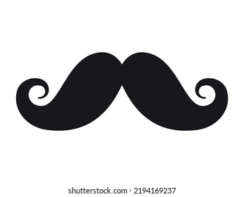 Set of Hipster Mustache icon. Barber symbol silhouette isolated on white background. 
Concept of barbershop, party, man's holiday. Vector illustration for Website page and mobile app design. 
