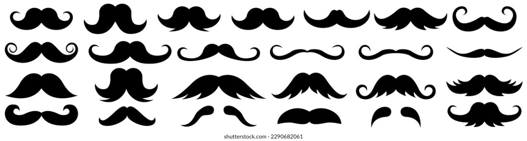 Set of hipster mustache icon. Different mustache collection. Vector illustration EPS 10