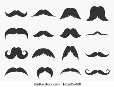  set of hipster mustache, vector