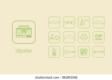 Set of hipster simple icons