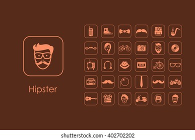 Set of hipster simple icons
