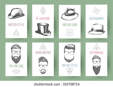 Set of hipster style brochures. Vector illustration