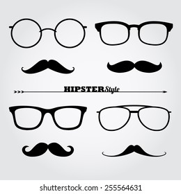 set of hipster style glasses