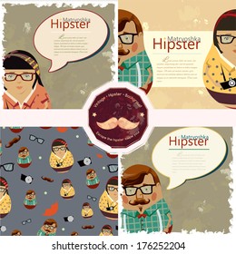 Set of hipster templates for design