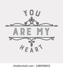 Set of hipster Valentine's Day typographic sticker and labels.  Decorative retro signs and logos in an elegant style.  Design element for greeting card, poster, party invitation, social media, banners