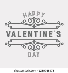 Set of hipster Valentine's Day typographic sticker and labels.  Decorative retro signs and logos in an elegant style.  Design element for greeting card, poster, party invitation, social media, banners