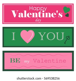 Set of hipster Valentine's Day typographic tags and labels