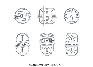 Conjunto de etiquetas de cerveza Hipster Vintage, logotipos, insignias para Su negocio. 