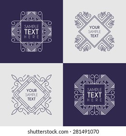 Set of Hipster Vintage Labels, Logotypes, Insignias, Badges