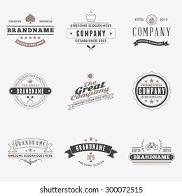 Set of Hipster Vintage Labels, Logotypes, Badges. Thin Line Design Templates