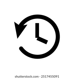 Gruppe von Verlaufssymbolen. Zeit im umgekehrten Symbol. Aktuelles Ereignisverlaufszeichen. Piktogramm der vergangenen Zeitlinie.