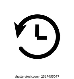 Set of history icons. Time in reverse icon. recent event history sign. past time line pictogram.