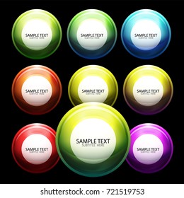 Set of hi-tech futuristic techno sphere icons and logos with message. Vector illustration