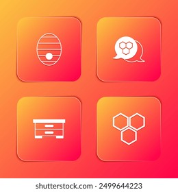 Set Hive for bees, Honeycomb,  and  icon. Vector