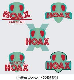 set of hoax text with green mask design. vector illustration