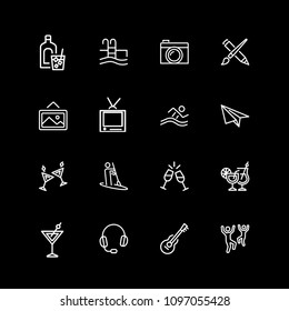 Set of hobby, activity line icons