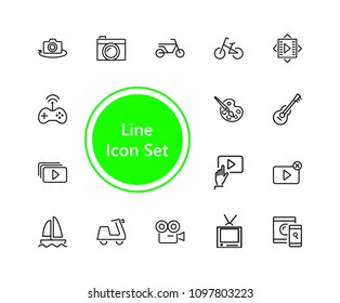 Set of Hobby Line Icons
