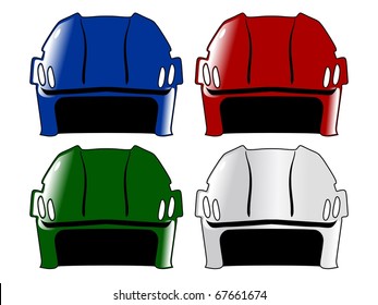 set of hockey helmet