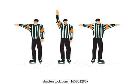 Set Hockey Referee Images Some Penalty Stock Vector (Royalty Free ...