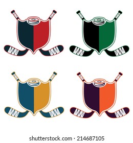 set of Hockey Sport Crests