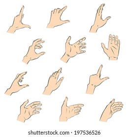 Set of holding gestures hands 