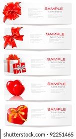 Set of holiday banners. Vector illustration.