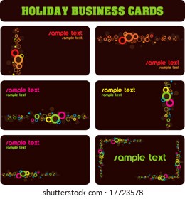 Set of holiday business cards templates, all vector elements for your corporate identity