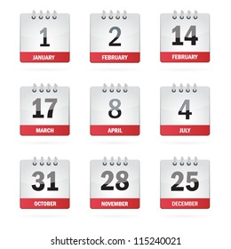 Set Holiday Calendar Icons