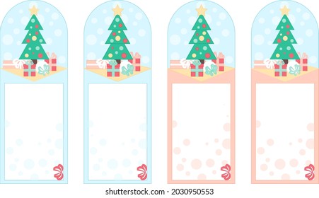 A set of a holiday checklist with a Christmas tree and gifts in different colors.