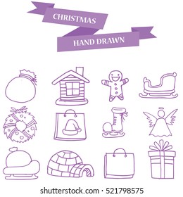 Set of holiday christmas element