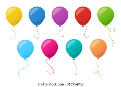 Set von Feiertagen bunten Ballons. Vektorgrafik für Ferien- oder Grußkarten, Web-, Print- und andere Design-Vektorgrafik
