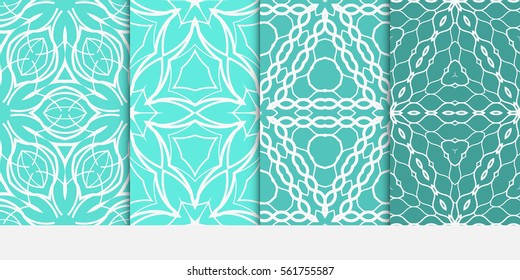 set of holiday floral seamless pattern background. Luxury texture for wallpaper, invitation. Vector illustration. color.