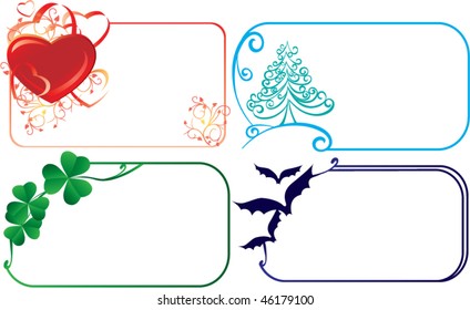 Set of holiday frame - for Christmas, Patrick, Halloween day and Valentine day